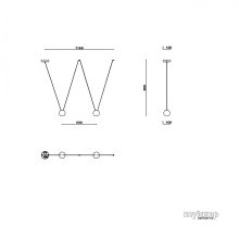 ZARA STRING 10 - 2 FEJES FÜGGESZTETT LÁMPA MYLAMP BY ZENGŐVÁRI