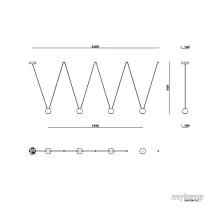 ZARA STRING 10 - 4 FEJES FÜGGESZTETT LÁMPA MYLAMP BY ZENGŐVÁRI