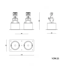 YORK 2 S ELGIPSZELHETŐ SÜLLYESZTETT LÁMPATEST MYLAMP BY ZENGOVARI