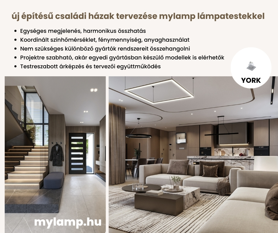 Új építésű családi házak világításának tervezése