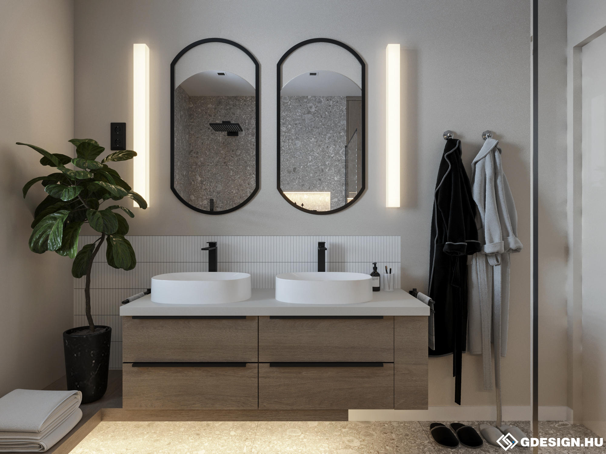 Fürdőszobai tükör világítás - BATH 90 ragasztható fürdőszobai lámpa 